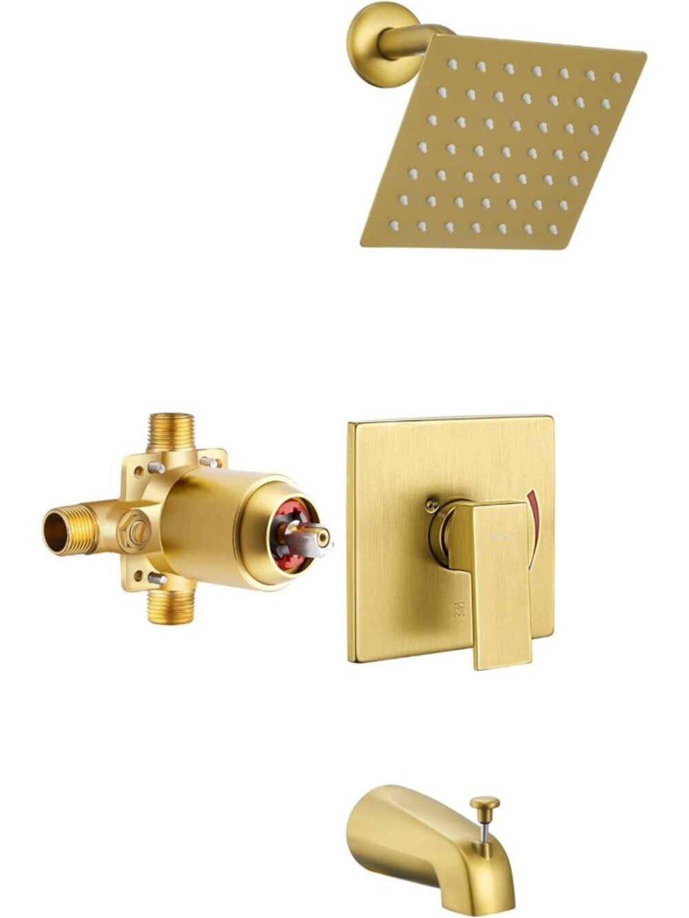 Esnbia Shower Tub Kit, Tub and Shower Faucet Set(Valve Included) with 6-Inch